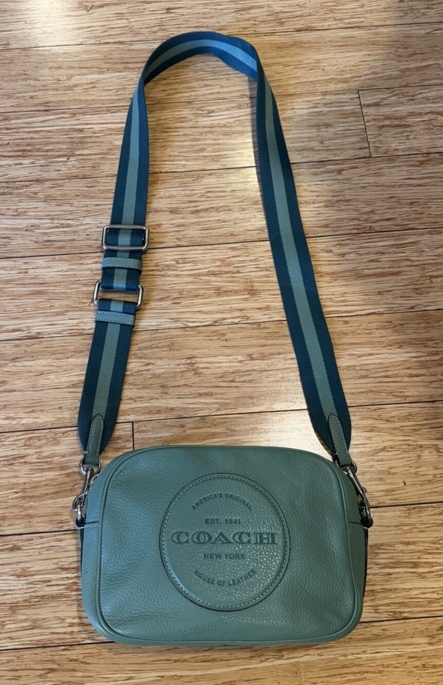 COACH Dempsey Leather Camera Bag Mini Shoulder Bag Sage Green